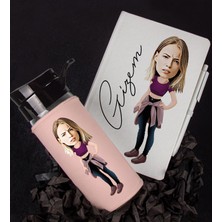 Ejoya Kişiye Özel Karikatür Tasarım Defter Kalem Matara Hediye Seti 96378