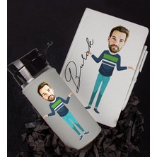 Ejoya Kişiye Özel Karikatür Tasarım Defter Kalem Matara Hediye Seti 96360