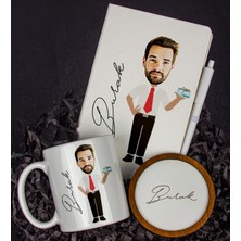 Ejoya Kişiye Özel Karikatür Tasarım Defter Kalem Kupa ve Bardak Altlığı Hediye Seti 96309