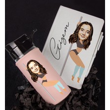 Ejoya Kişiye Özel Karikatür Tasarım Defter Kalem Matara Hediye Seti 96367