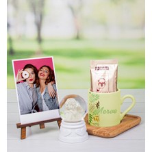 Ejoya Kişiye Özel Türk Kahvesi Fincanı & Melek Kar Küresi & Fotoğraflık Hediye Seti 111824