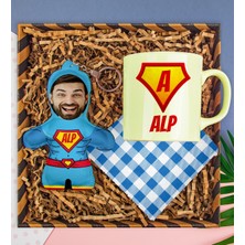 Ejoya Kişiye Özel Kupa & Bardak Altlığı & Fotoğraflı Peluş Anahtarlık Hediye Kutusu 112855