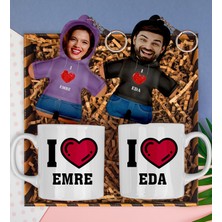 Ejoya Sevgiliye Özel Ikili Kupa & Fotoğraflı Peluş Anahtarlık Hediye Kutusu 112827