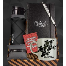 Ejoya Sevgiliye Özel Tasarım Defter & Kalem & Matara & Kupa & Deri Bileklik Hediye Kutusu 112817