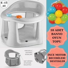 Ponçik Store 10 Oyun Topu Hediye Mama Oturağı , Vakumlu Mama Banyo Oturağı, Bebek Banyo Oturağı