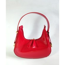 Cirphi Collection Cherrybag Rugan Parlak Özel Ayarlanabilir Askı Detaylı Kadın Omuz ve El Çantası