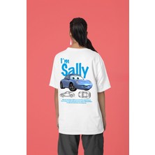 Swozz Unisex Siyah Beyaz I'm Sally ve Şimşek Mcqueen Cars Baskılı 2'li Sevgili Kombini Çift Tshirt 2 Adet
