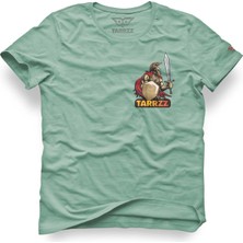 Tarrzzcom Antik Dalgıç Sparta Tasarım Tişört, Sparta Baskılı Su Yeşili Tişört,Unisex Pamuklu Su Yeşili Tişört, Baskılı Tasarım Tişört