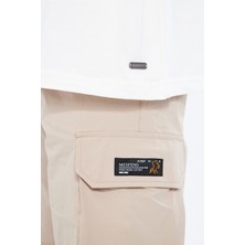 Mesfeno Clothing Erkek Likralı Paraşüt Kumaş Normal Kesim Beli Lastikli Kargo Cepli Şort