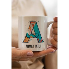 Yılbaşı Hediyesi Kişiye Özel A Harfi Baskılı Kupa Bardak