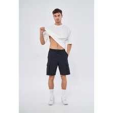 Mesfeno Clothing Erkek Likralı Paraşüt Kumaş Normal Kesim Beli Lastikli Kargo Cepli Şort
