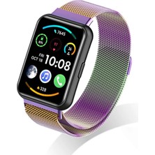 Bushco Store Huawei Watch Fit 2 Uyumlu Renkli Metal Kordon