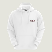Hard Core Rider Nolımıtless Oversize Unisex Sert Sürücü Beyaz Motorcu Hoodie