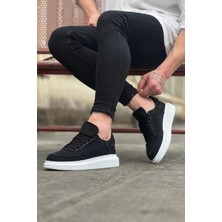 Alfaze Erkek Casual Ayakkabı Kot Kumaş Siyah Topuk Boyu 3 cm
