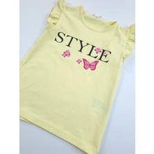 Bonboner Kids Kız Çocuk Şort Tişort Ikili Takım Style Kelebek Baskılı Keten Şort
