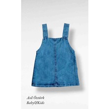 Asil Öztürk Baby & Kids Kız Bebek Çocuk Life Star Kot Jile Yıldız Desen Jean Salopet Denim Elbise