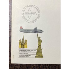 1972 Isvicre Hava Yollarının Swiss Air Kuzey Atlantic Uçuşlarının 25. Yıl Dönümü Geneve - New York Kennedy Int. Airport ve Özel Ilk Gün Damgalı Zarf Fdc