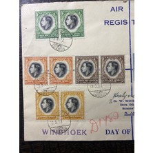 1937 Kraliyet Ziyareti Ingiliz Sömürge Ilk Gün Zarfı Tam Seri Pulları ve Özel Gün Damgalı Royal Visit 1937 Fdc Basutoland Commonwealth