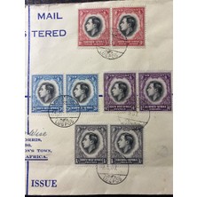1937 Kraliyet Ziyareti Ingiliz Sömürge Ilk Gün Zarfı Tam Seri Pulları ve Özel Gün Damgalı Royal Visit 1937 Fdc Basutoland Commonwealth