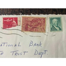 Usa Amerikan Pullu 1965 Yılında Taahhütlü Postadan Geçmiş Varış Damgalı Uçak Postası Boş Zarf Us Registered Air Mail