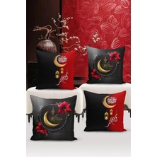 Bertille Home Ramazan Serisi Çift Tarafı Dijital Baskılı  4'lü Kırlent Kılıfı Seti  (Ramadan Cushion Cover Set)