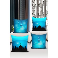 Bertille Home Ramazan Serisi Çift Tarafı Dijital Baskılı  4'lü Kırlent Kılıfı Seti  (Ramadan Cushion Cover Set)