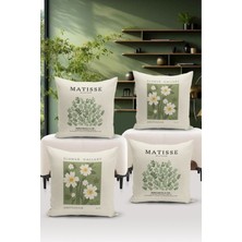 Bertille Home Sanat Serisi Çift Tarafı Dijital Baskılı  4'lü Kırlent Kılıfı Seti  (Art Cover Set)