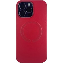 Nettech Apple iPhone 13 Pro Max Uyumlu Deri Magsafe Seri Arka Koruma Kılıf