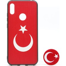 Nettech Huawei Y6 2019 Uyumlu Desenli Popsocket Seri Arka Koruma Kılıf