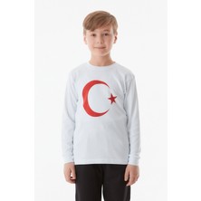 FullaModa Türk Bayrağı Baskılı Çocuk Sweatshirt