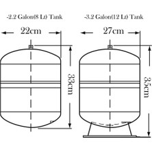 Watermelon Su Arıtma Cihazı Metal Genleşme Standart 8 Lt Su Arıtma Deposu Tank Vanası Hediyeli