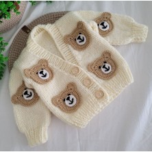 Şifa Atelier El Örgüsü Ayıcıklı Bebek Hırkası