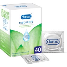 Durex Naturals 40'lı Doğal Kayganlaştırıcılı İnce Prezervatif