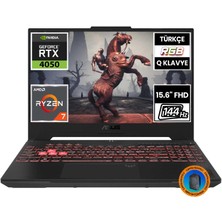 Asus Tuf Gaming A15 FA507NU-LP030A4 Ryzen7 7735HS 16GB 1tbssd RTX4050 15.6" Fullhd Freedos Taşınabilir BILGISAYAR-CNT005