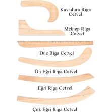 Artlantis Riga Cetvel Seti Ahşap 6 Parça 1 Paket Riga Seti Riga Takımı Terzi Modelist Tekstil Cetveli