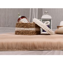 My Evilla Dekoratif Tavşan Tüyü Ultra Yumuşak Peluş Kaymaz Halı Yolluk