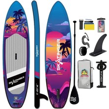 Skatinger Lethe Boards Sunset Sup Board Double Layer Paddle Board Skatinger Şişme Sörf Tahtası Full Set 335 x 84 x 15 cm Kolayca Taşınabilir + Su Geçirmez Telefon Kılıfı Hediye