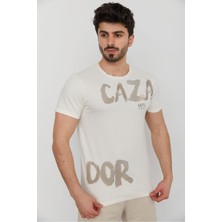 Cazador Caz 4088 Erkek Bisiklet Yaka Büyük Baskılı Erkek T-Shırt
