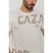 Cazador Caz 4088 Erkek Bisiklet Yaka Büyük Baskılı Erkek T-Shırt