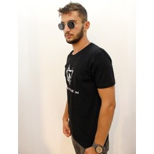 Cazador 4208 Erkek Baskılı T-Shırt Siyah