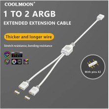 Coolmoon 2 Port 5V 3pin Argb LED Splitter Çoklayıcı Kablo, Uzatma Kablosu (1 Dişi To 2 Dişi) - Beyaz