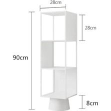 Trendesk Metal Siyah 4 Katlı Köşe Kitaplık  118-28-28 cm