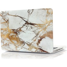 Seashell Digital Desen Baskı Sert Pc Koruyucu Laptop Kılıfı MacBook Pro 16 Inç (2019) (A2141)-BEYAZ/ALTIN/MERMER (Yurt Dışından)