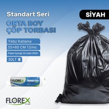 Florex Standart Orta Boy Siyah Çöp Poşeti x 10 Rulo