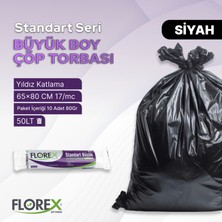 Florex Standart Büyük Boy Siyah Çöp Poşeti x 5 Rulo