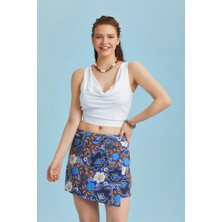 Los Banditos Lastikli Kolsuz Degaje Yaka Şık Crop Bluz