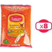 Korcan Kırmızı Mercimek 1 kg x 8 Adet