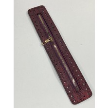 Karan Tuhafiye Derili Fermuar / Çanta Fermuarı / Kalın Deri Kapak Fermuar 30 cm