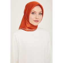 Armine Taba - Beyaz Düz Renk Tivil İpek Eşarp 9154 - 05