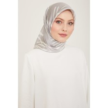 Armine Gri Çizgi Desen Tivil İpek Eşarp 9157 - 55